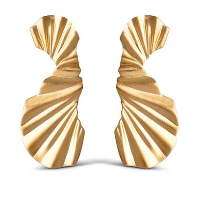 Øreringe, Big wave, forgyldt sølv - Sct. Mathias Ure & Guld