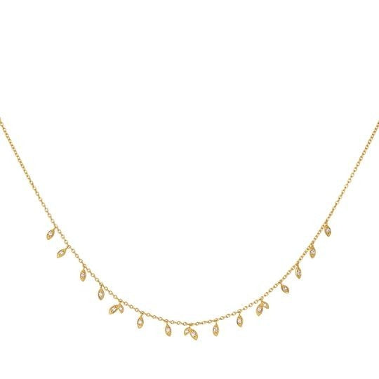 Jungle Vine Sparkle Halskæde Forgyldt - Sct. Mathias Ure & Guld