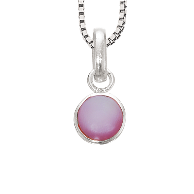 Børnehalskæde m. perlemor/sølv - Sct. Mathias Ure & Guld