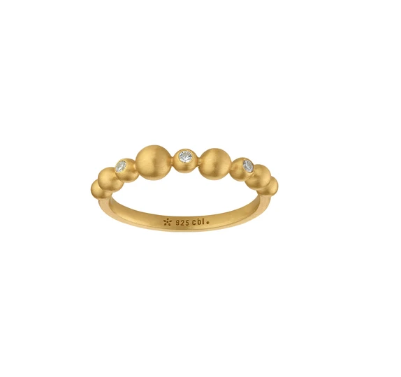 Pebbles Band ring, forgyldt sølv - Sct. Mathias Ure & Guld