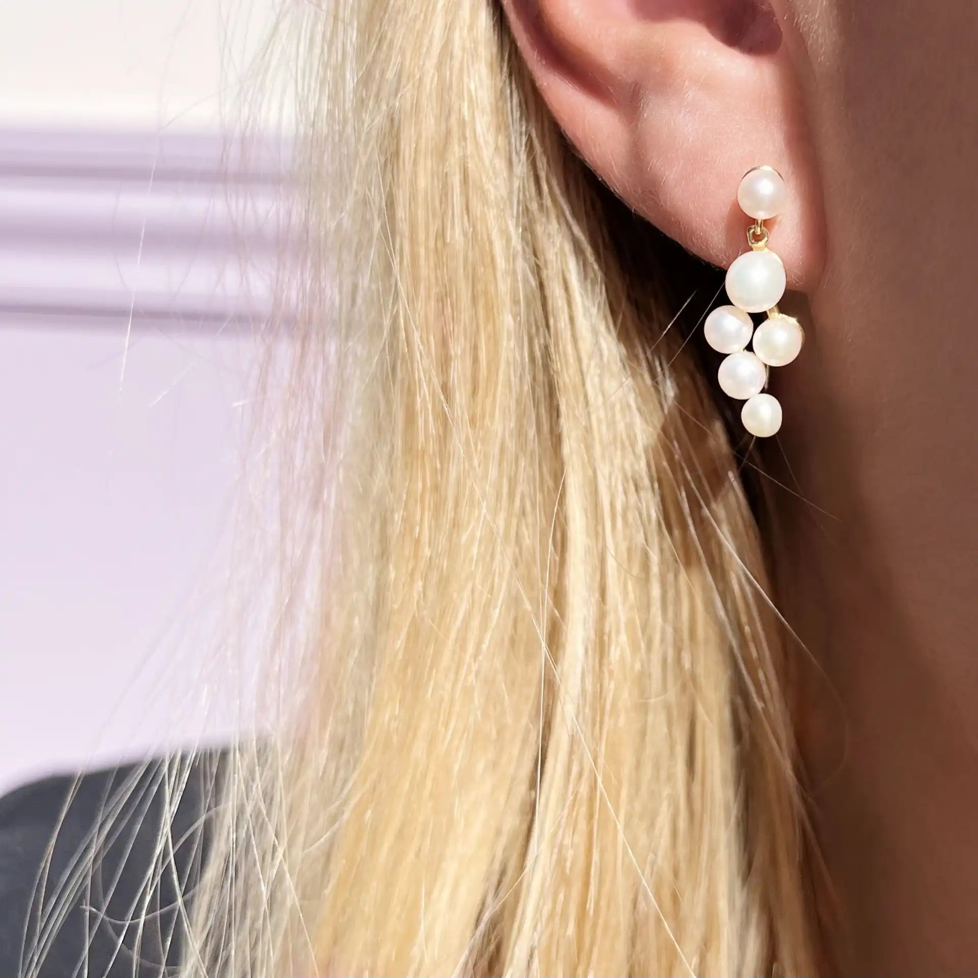 Øreringe m. ferskvandsperle