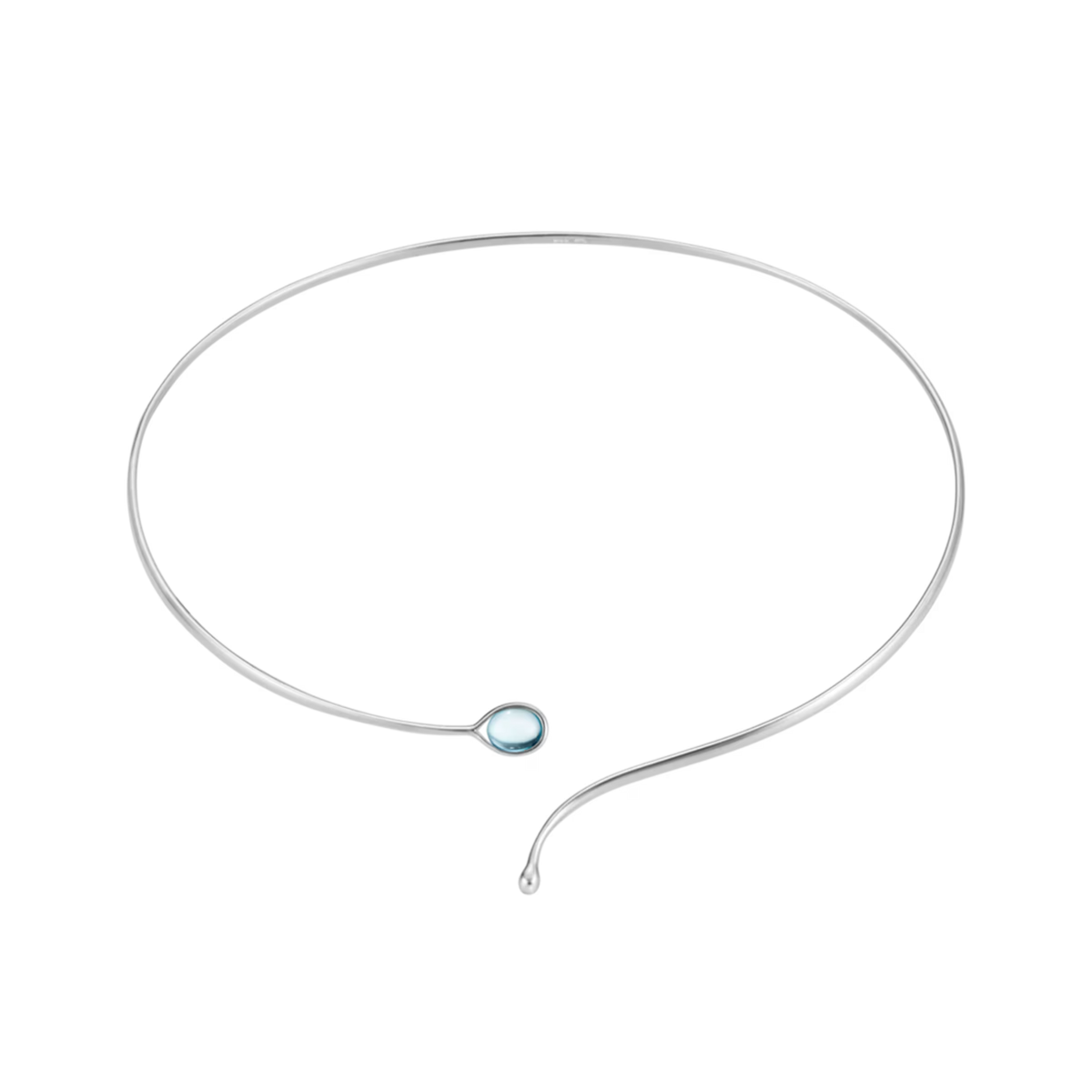Georg Jensen Torun halsring m/ blå topas