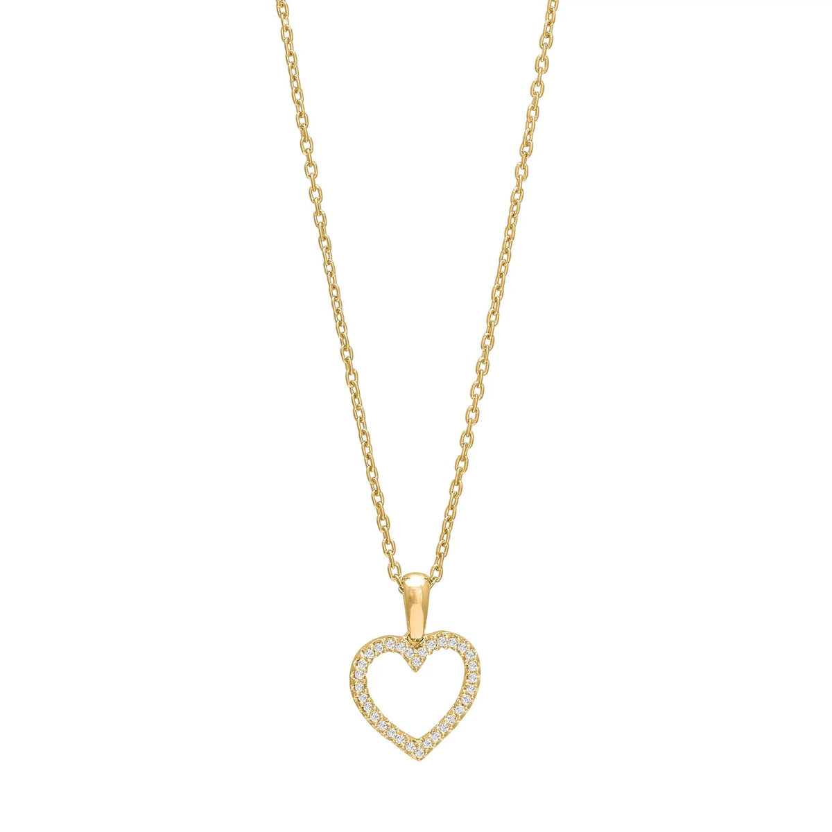 HEART guldhjerte med 0,09 ct. diamant inkl. kæde