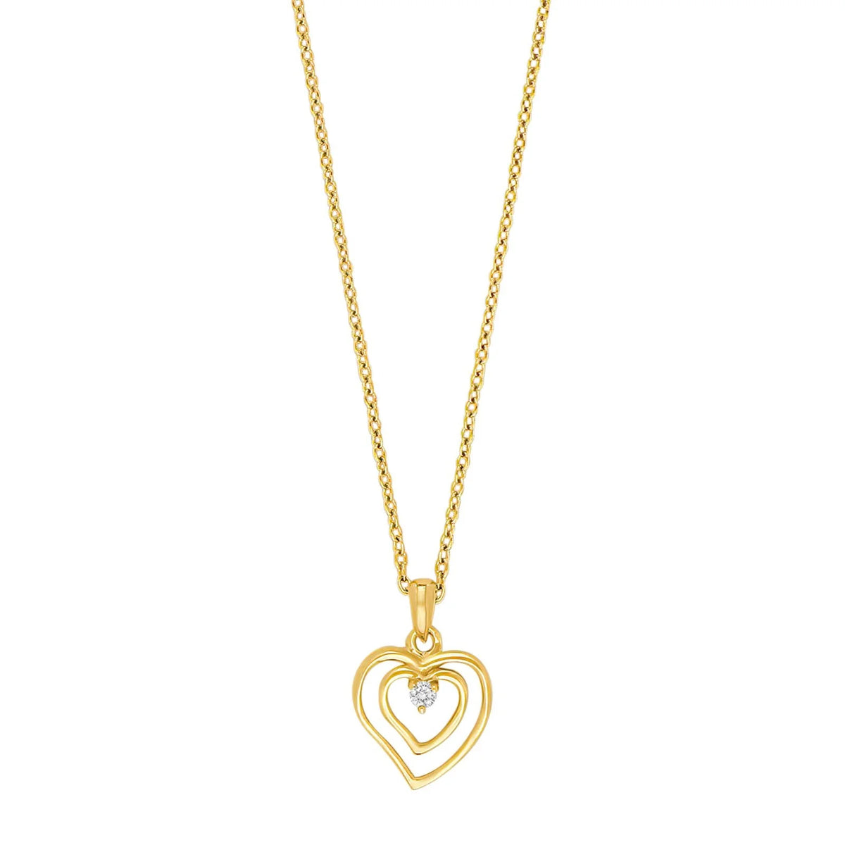 Siersbøl hjertevedhæng i 14 kt. guld med 0,015 ct. diamant inkl. kæde