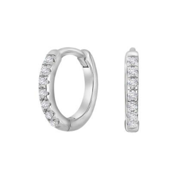 Rhodineret sølv creol m. klare zir