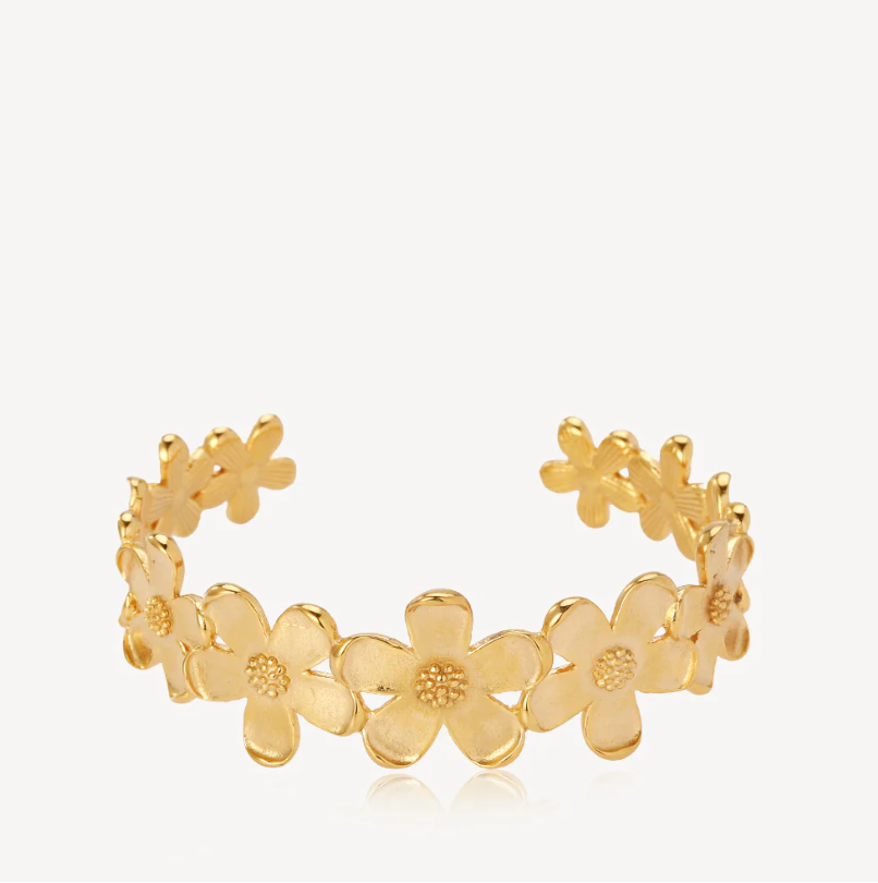 Sistie 2Nd forgyldt stålarmbånd Camellia