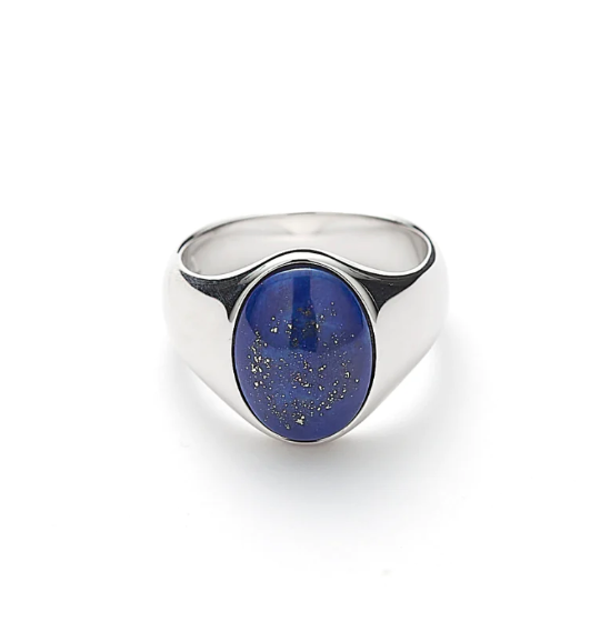 Hope Oval Signet Ring Lapis