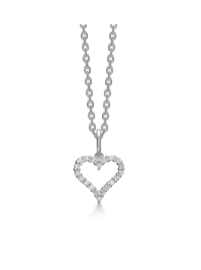 TENDER HEART vedhæng i 14 kt. hvidguld m. diamanter
