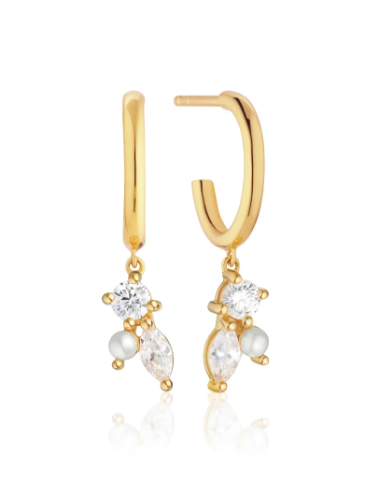 ØRERINGE ADRIA TRE CREOLO - MED HVIDE ZIRKONER