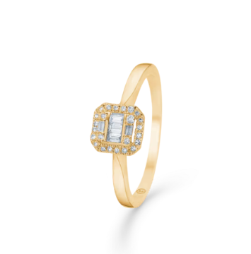 ELIZABETH ring i 14 kt. guld m. diamanter