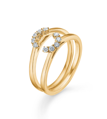 CROWN TIARA ring i 14 kt. guld m. diamanter