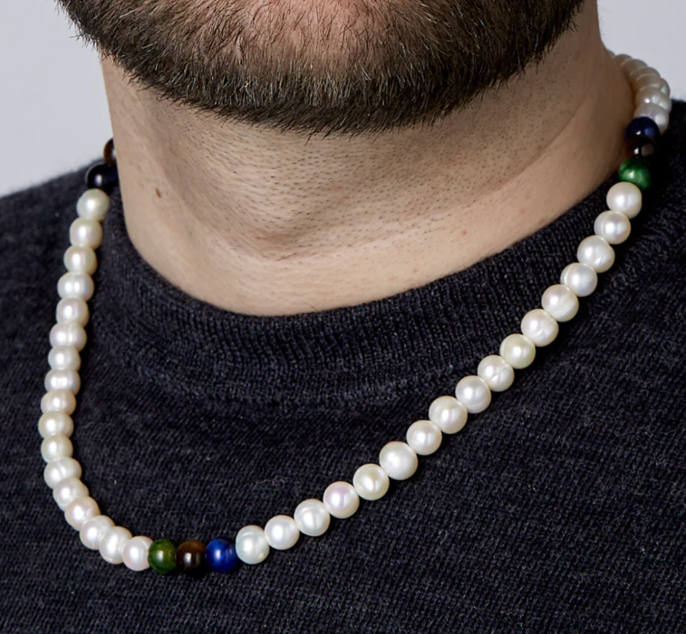 Pearl & Mixed Tiger Eye Necklace