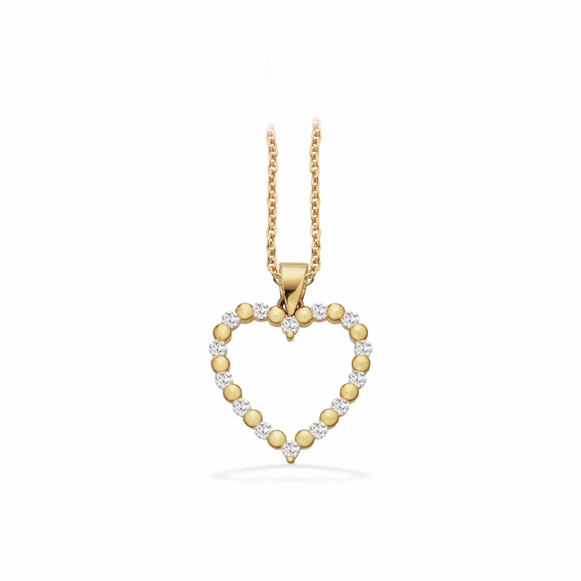 Halskæde i 8 kt. m. zirkonia