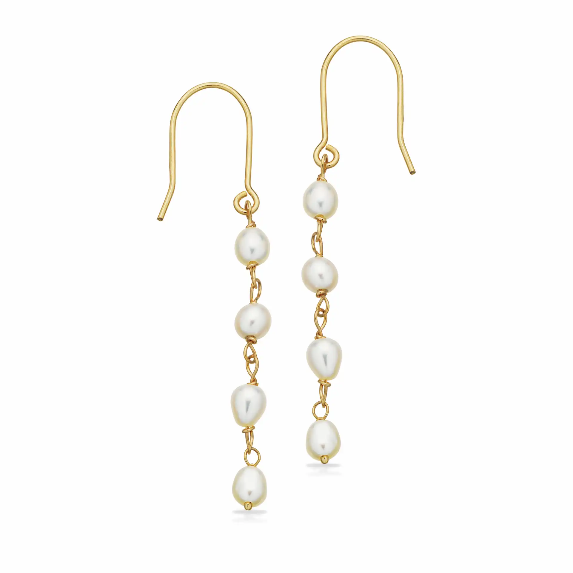 Øreringe i 8 kt. m. perler