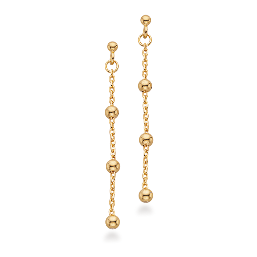 Forgyldte øreringe m. kugler