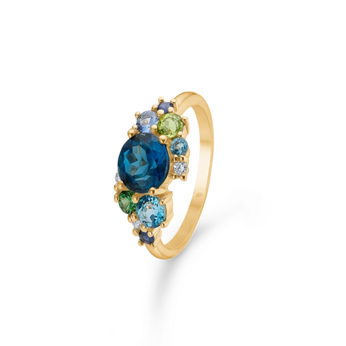 FOUR SEASONS WINTER ring i 14 kt. guld m. ægte sten og brillant