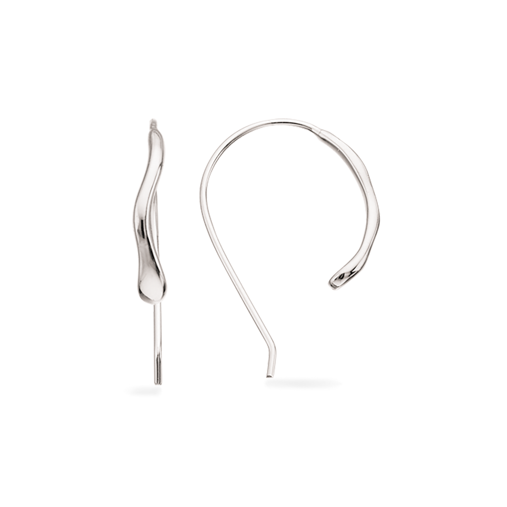 Bølgede sølv ørebøjler