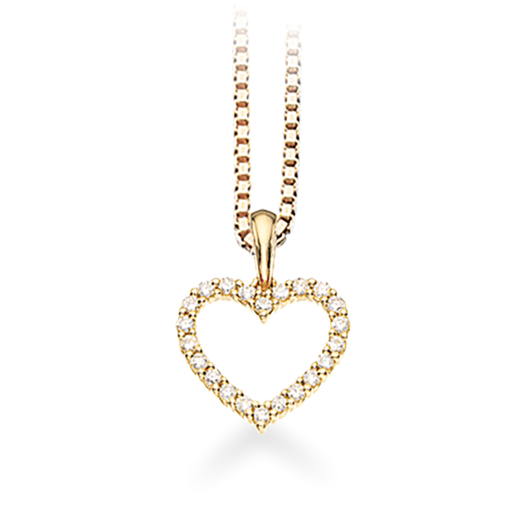 14 kt. Dazzling hjerte kæde