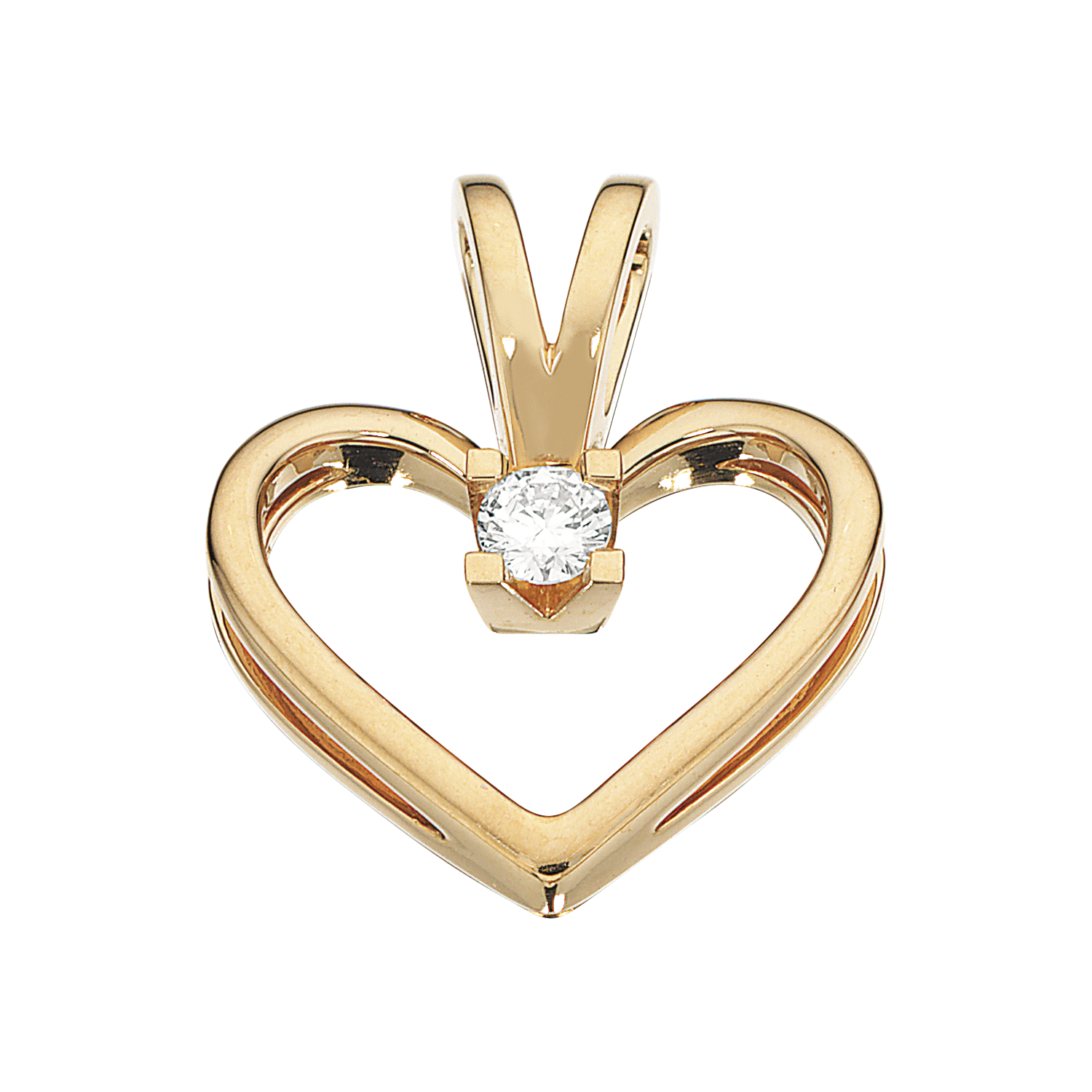 Kleopatra Hjertevedhæng, Guld m. Brillant - Sct. Mathias Ure & Guld