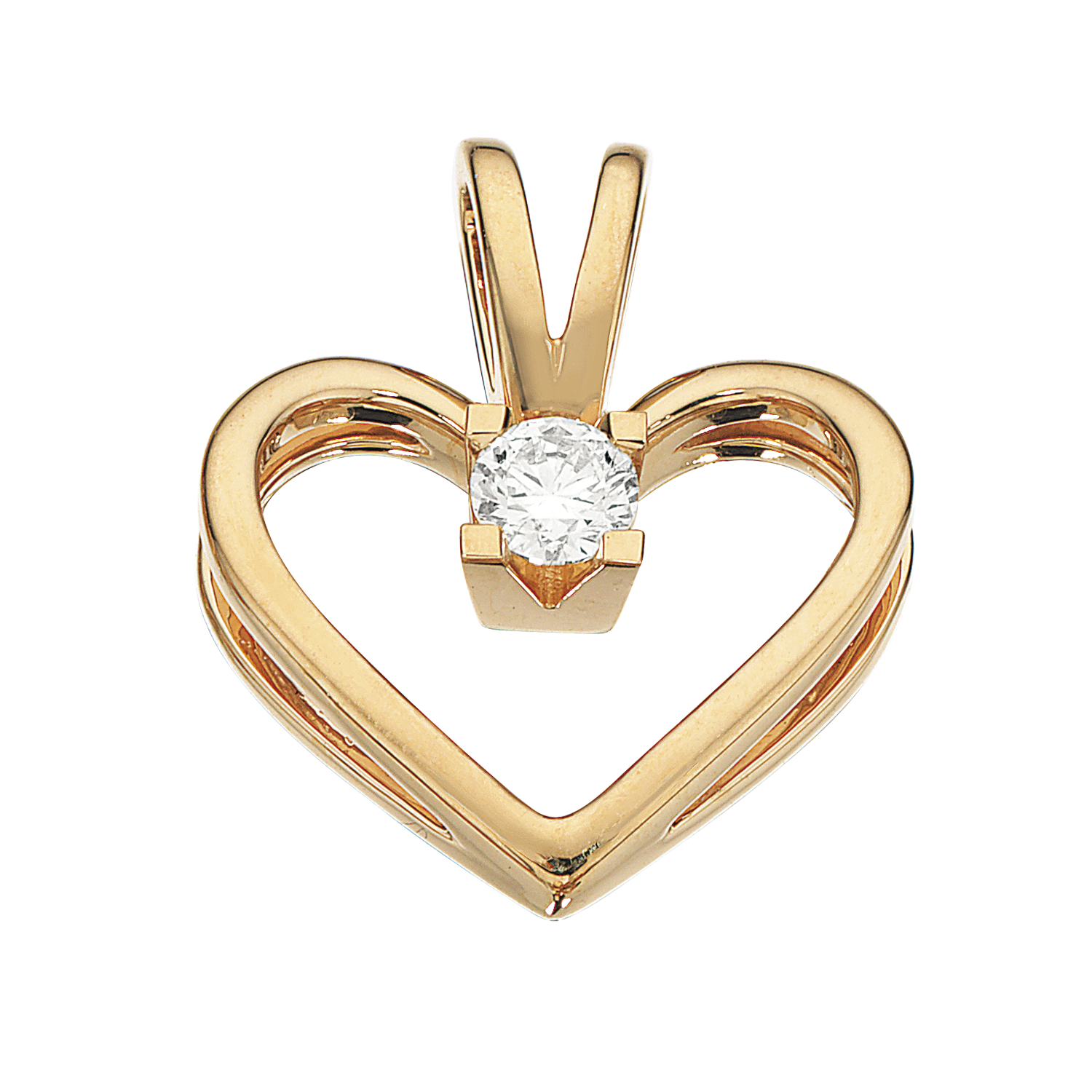 Kleopatra Hjertevedhæng, Guld m. Brillant - Sct. Mathias Ure & Guld