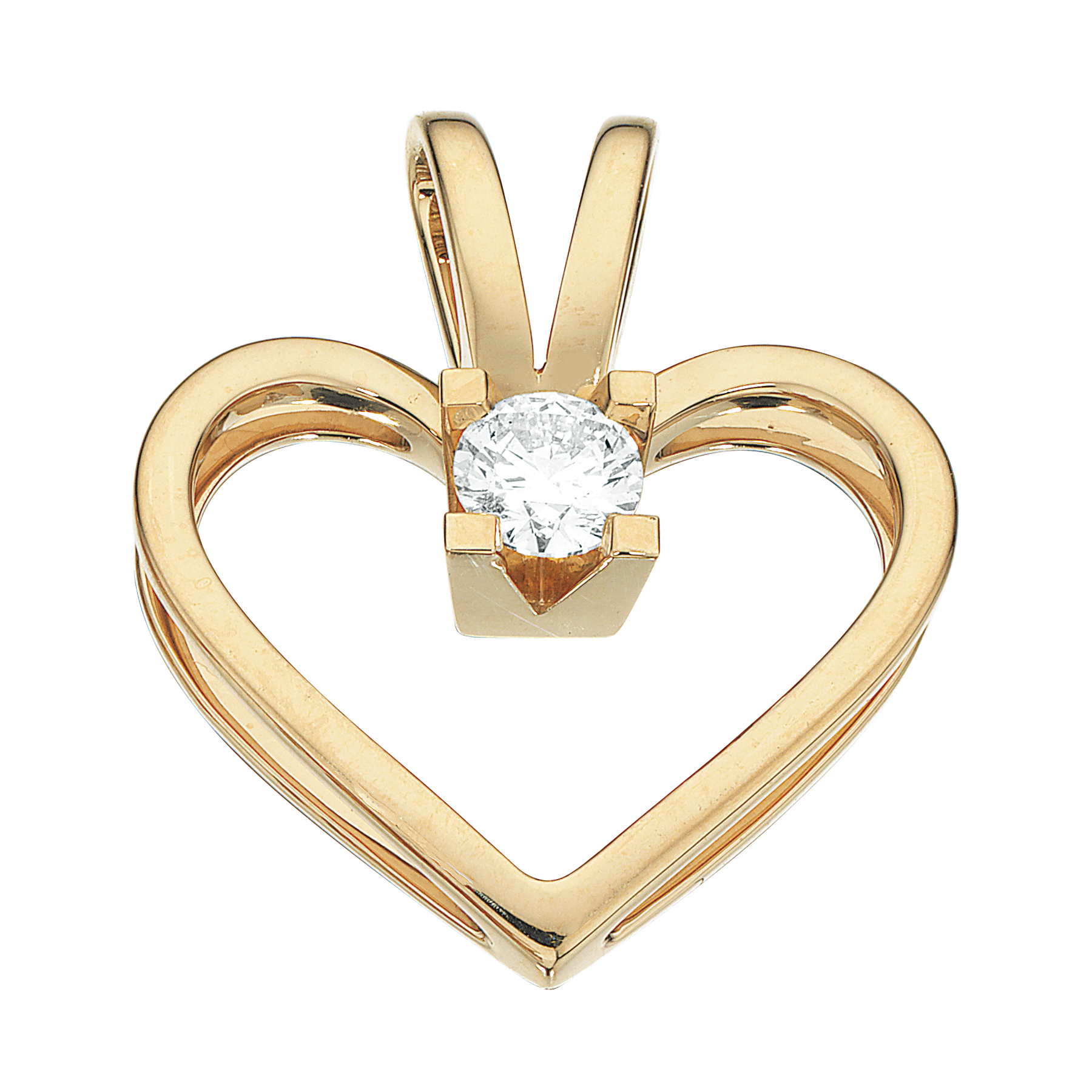 Kleopatra Hjertevedhæng, Guld m. Brillant - Sct. Mathias Ure & Guld