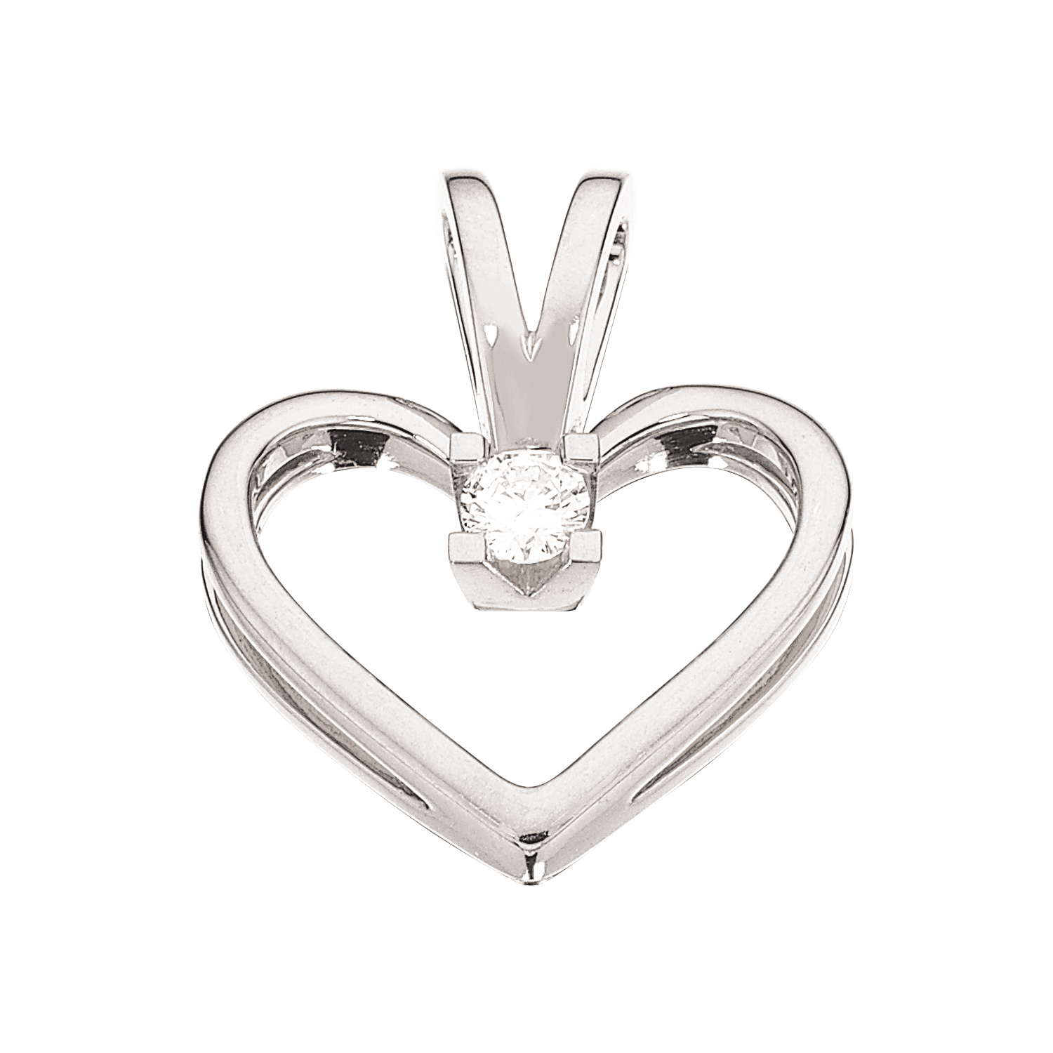 Kleopatra hjertevedhæng i 14kt. hvidguld med diamanter - Sct. Mathias Ure & Guld