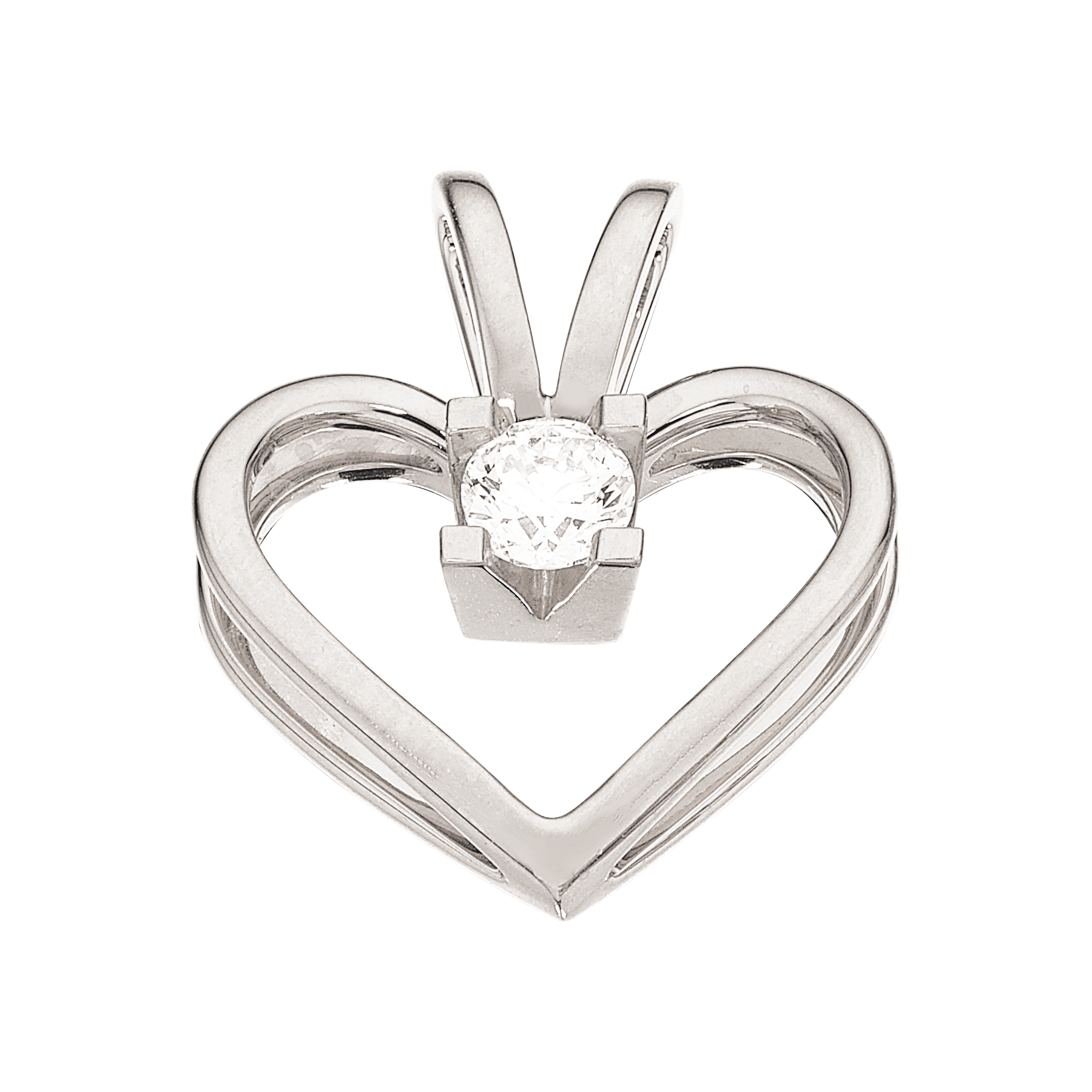 Kleopatra hjertevedhæng i 14kt. hvidguld med diamanter - Sct. Mathias Ure & Guld