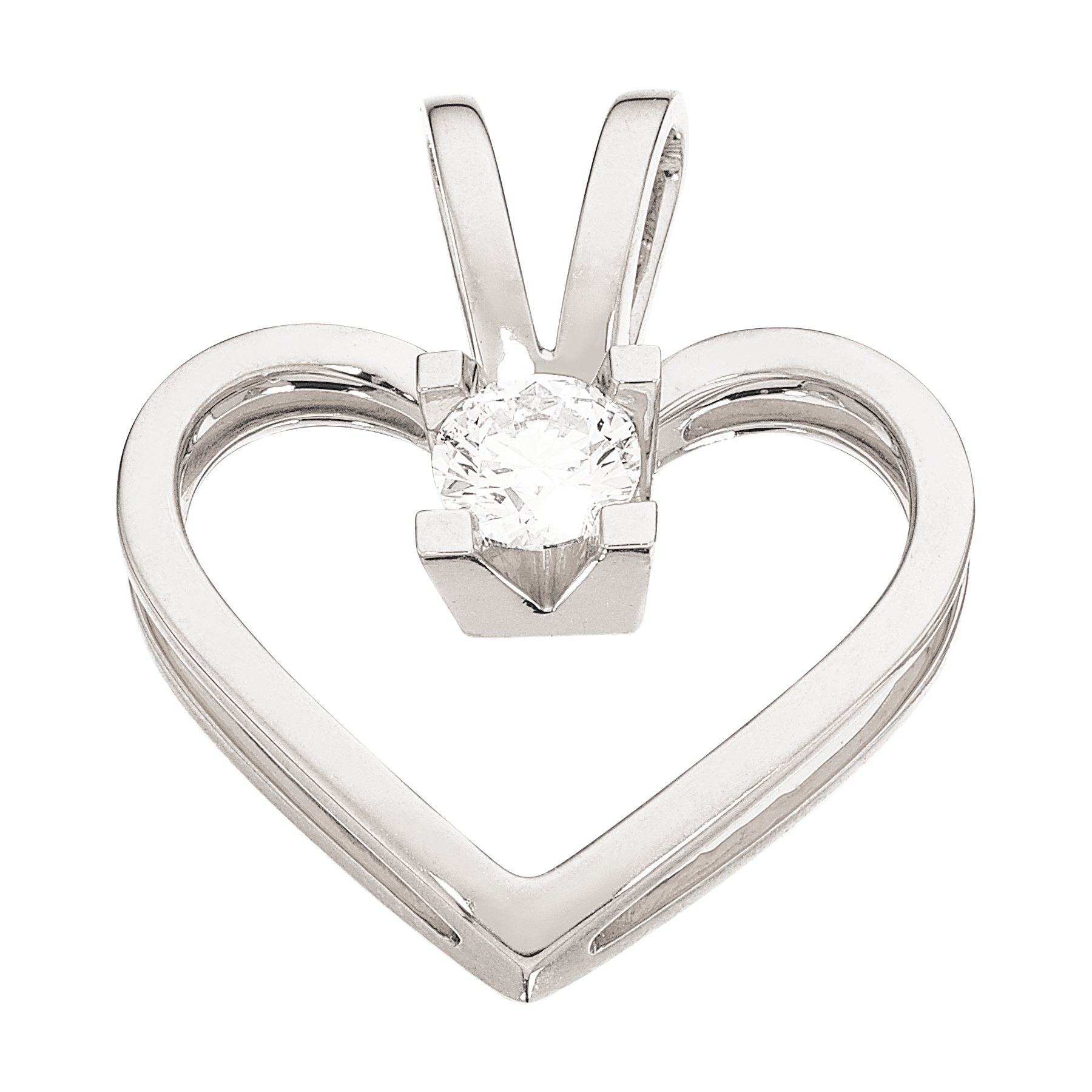Kleopatra hjertevedhæng i 14kt. hvidguld med diamanter - Sct. Mathias Ure & Guld