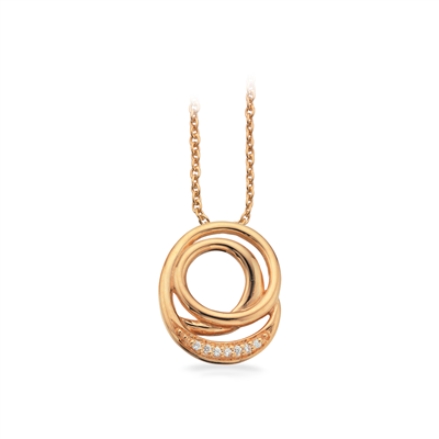 8 kt. Guld halskæde m. zirkonia