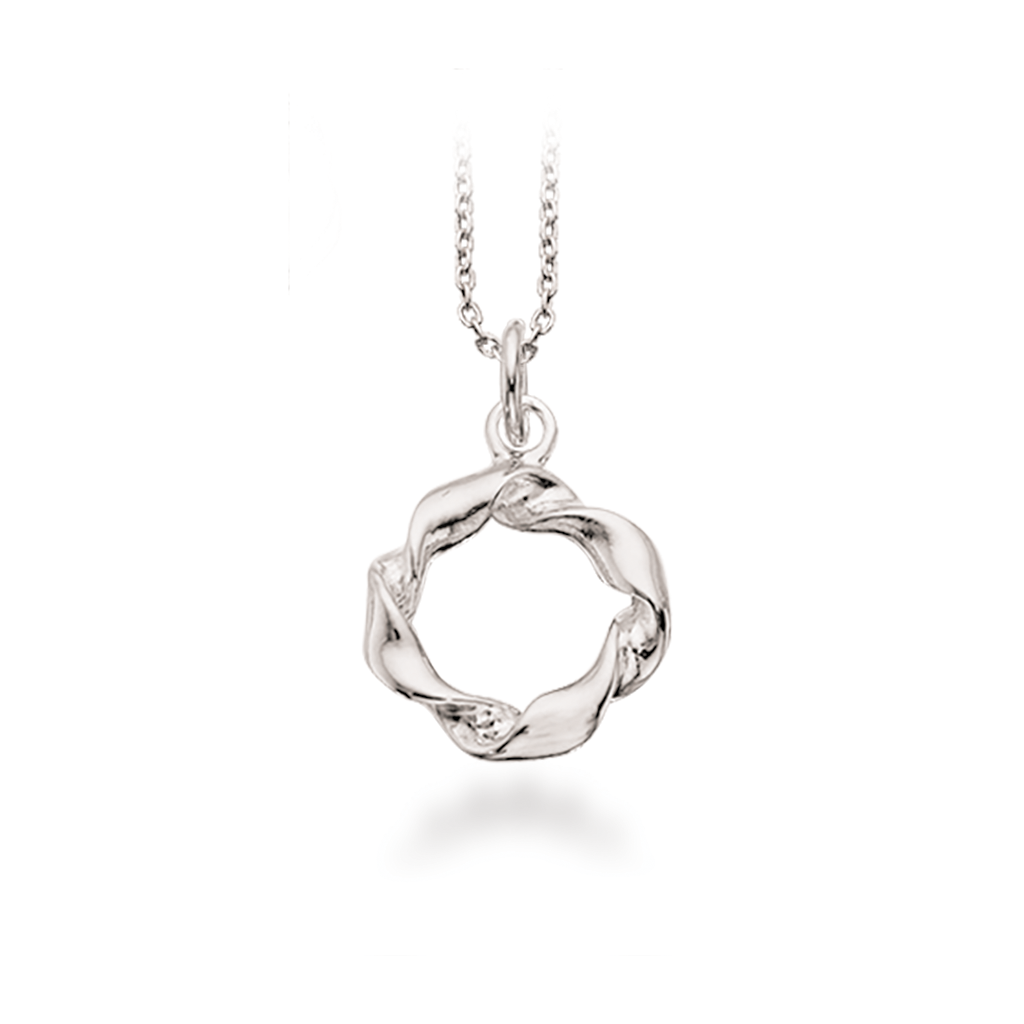 Sølv snoet cirkel halskæde