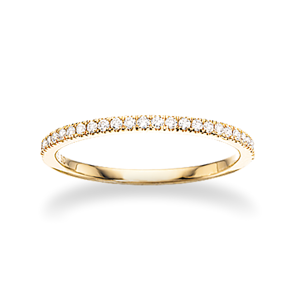 14 kt. alliancering med diamanter