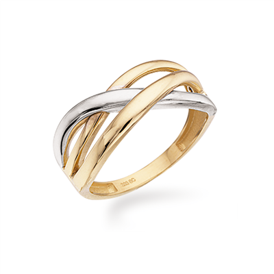 8 kt. 2-farvet guld ring