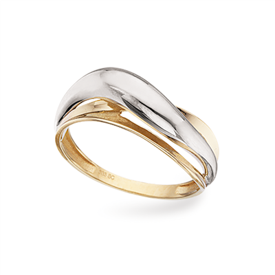 8 kt. 2-farvet guld ring