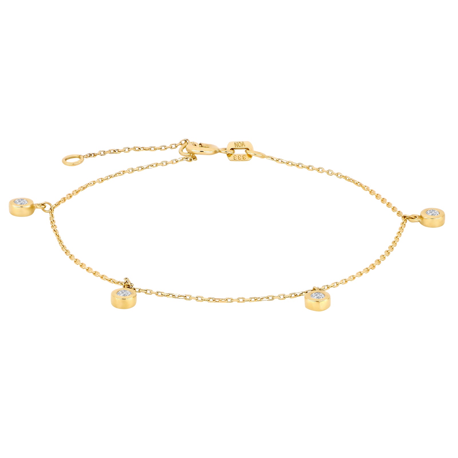 8 kt. guld armbånd m. zirkonia - Sct. Mathias Ure & Guld