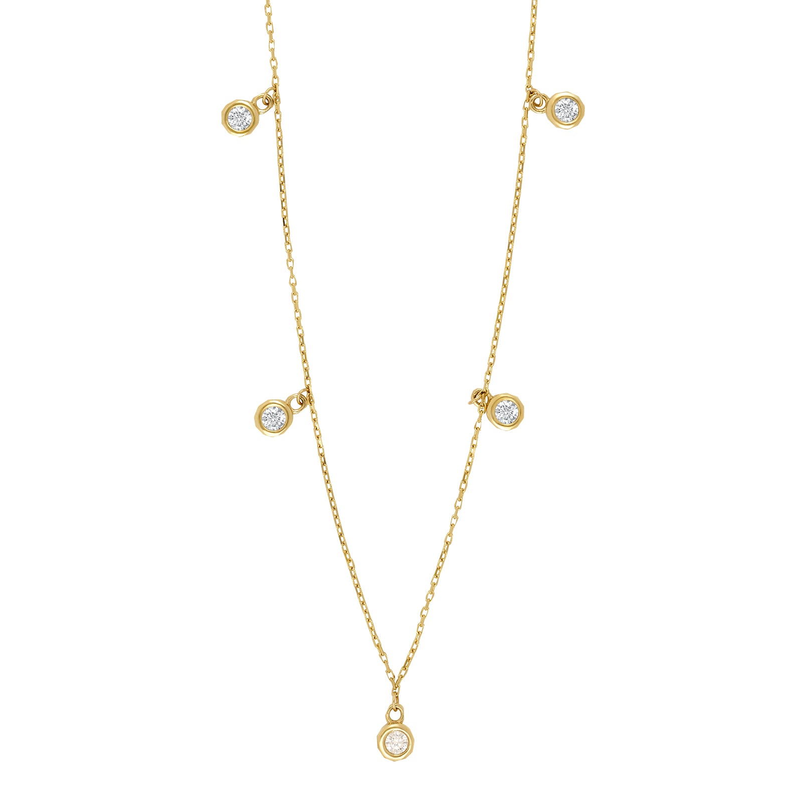 8 kt. halskæde m. zirkonia - Sct. Mathias Ure & Guld