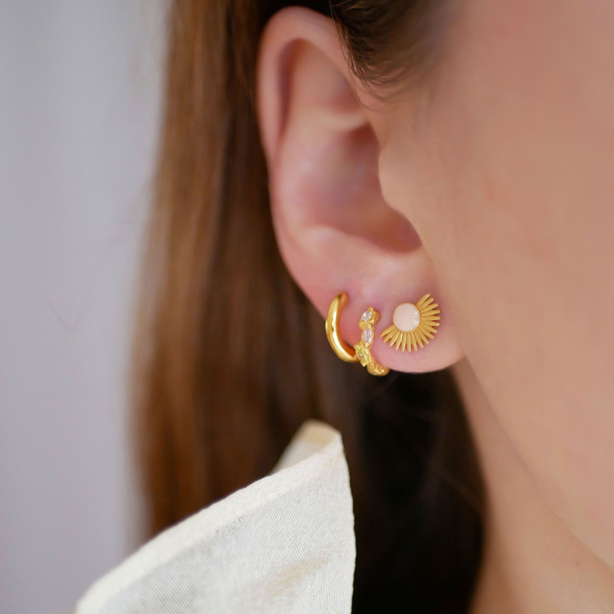 Soleil Ørestikker - Forgyldt Sølv