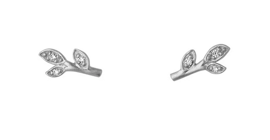 ByBiehl, Jungel Ivy sparkel leaf ørestikker, sølv - Sct. Mathias Ure & Guld