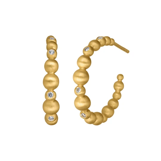 Pebbles hoops big, forgyldt sølv, - Sct. Mathias Ure & Guld