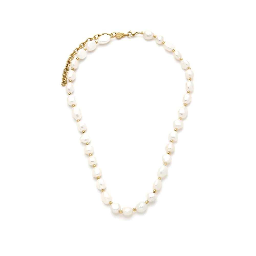 Perlehalskæde Forgyldt